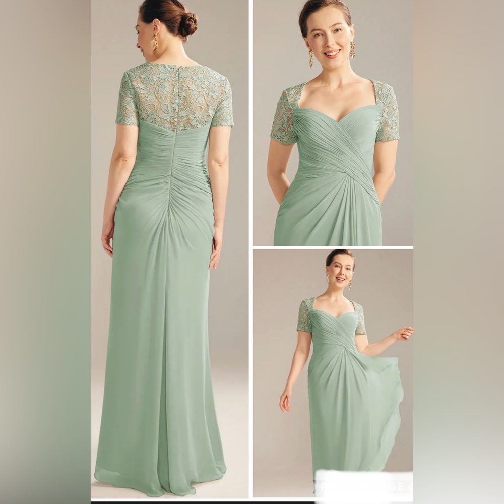 AW BRIDAL TSAR DRESS
Sage Green Elegant Lace Evening Gown Sz 10